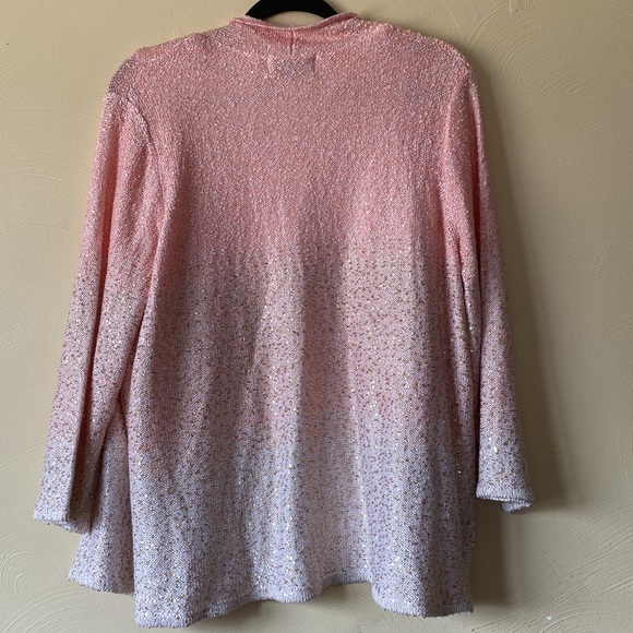 Alfred dunner cardingan and shirt combo pink with sequins size XL - Picture 3 of 4